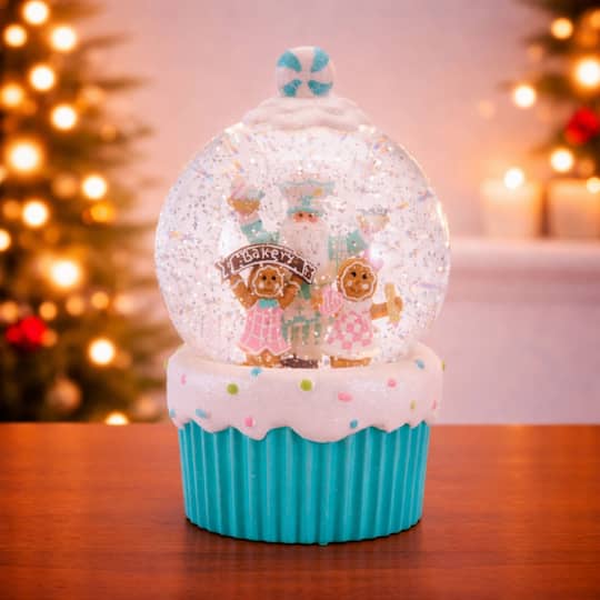 Melrose 7.5" LED Santa & Gingerbread Bakery Snow Globe